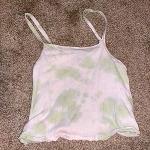 Green and white crop top
